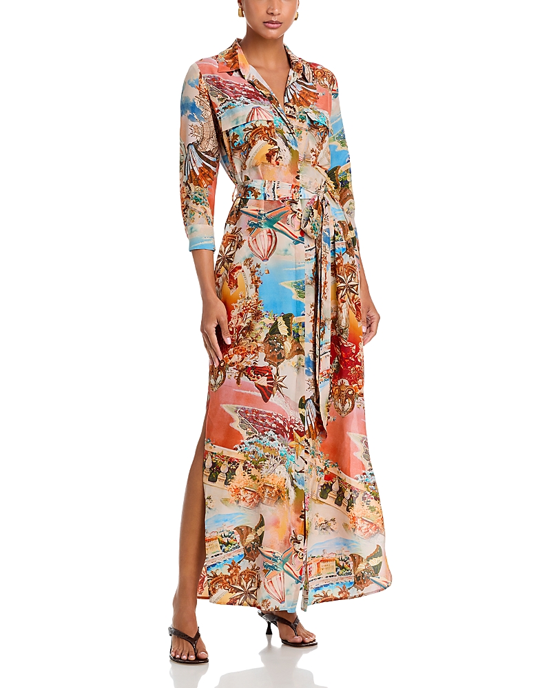 L'Agence Cameron Silk Long Shirt Dress