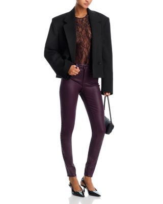 Marguerite High Rise Coated Skinny Jeans in Dark Malbec