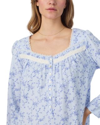 Long Sleeve Floral Short Nightgown