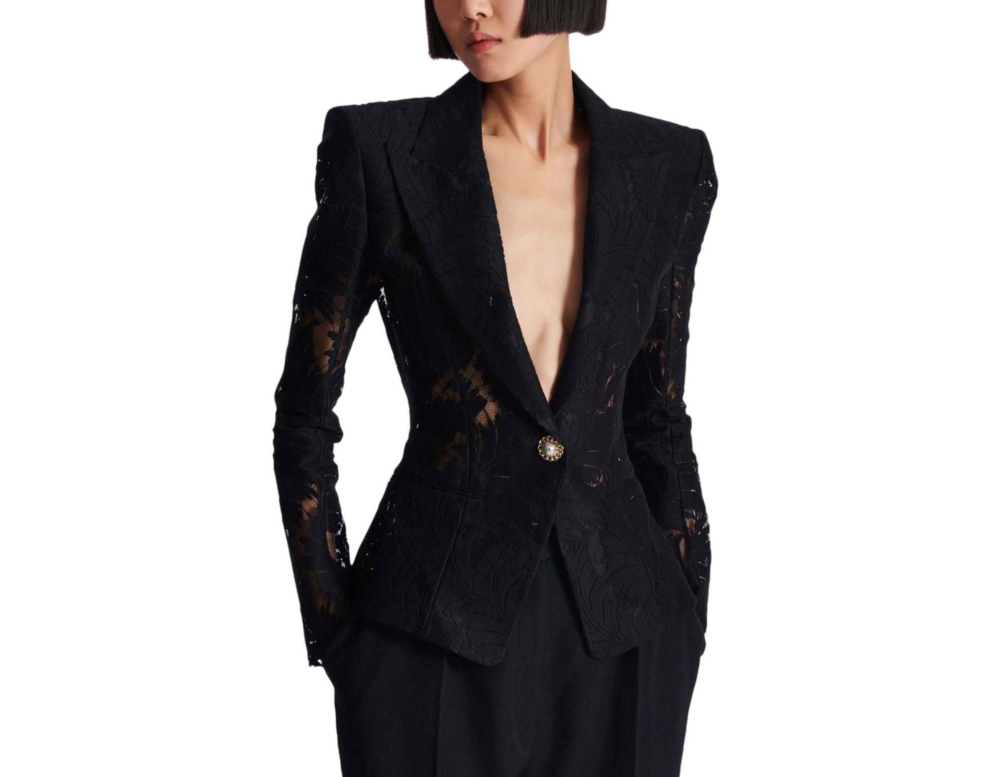 1-Button Fitted Lace Jacket — Image 6