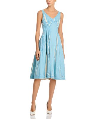 Strech Denim Midi Baloon Dress