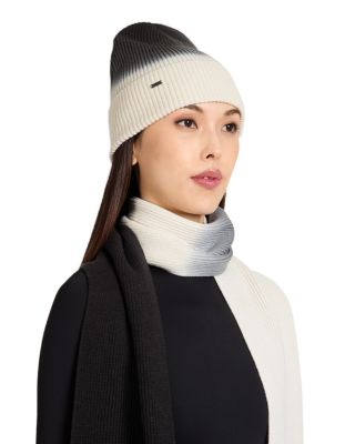 Vail Two Tone Dip Dye Rib Knit Merino Wool Scarf