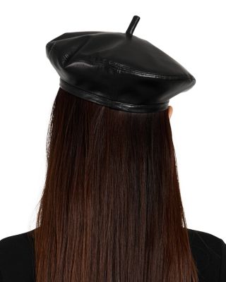 Carter Leather Beret With Stem