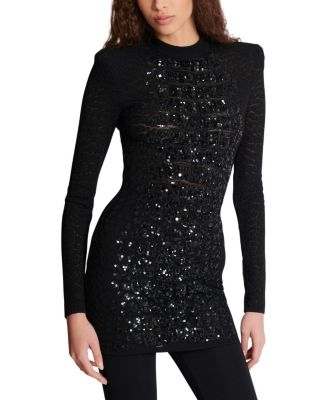  Short Sequin Dress in Crocodile Knit