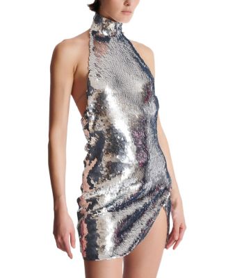 Short Sequinned Halterneck Dress