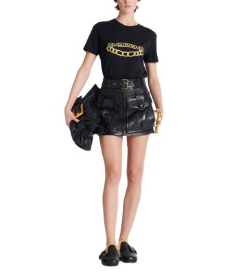  Short Lambskin Skirt