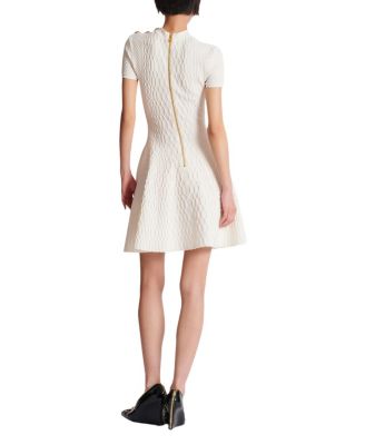 Flared Crocodile-Knit Dress