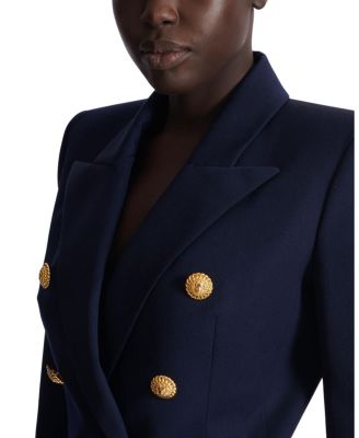  Fitted Wool 6-Button Jacket