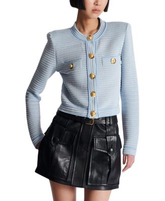  Long Sleeved Textured Knit Cardigan