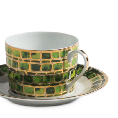 Tea Cup and Saucer Jade Green