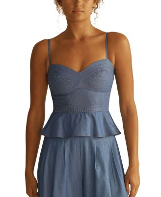 CAMBRICO&nbsp;Stitch Detail Peplum Top