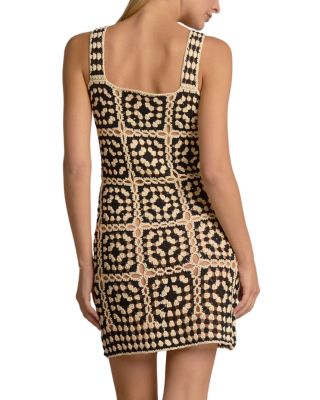 Crochet Square Neck Swim Cover Up Dress