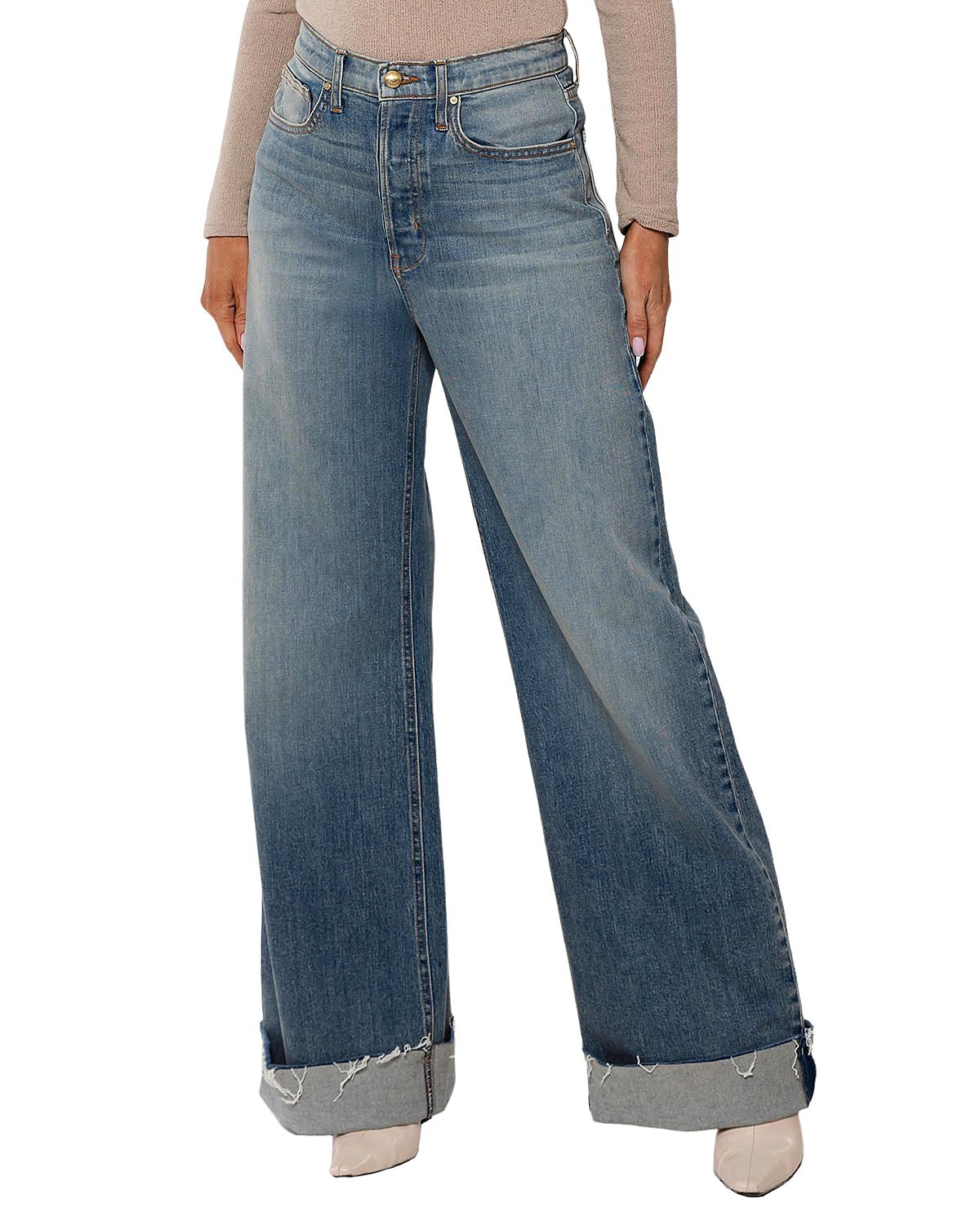 Rudes Denim High Rise Adeline Cuffed Jeans