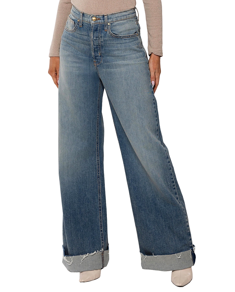 Rudes Denim High Rise Adeline Cuffed Jeans in Light Blue