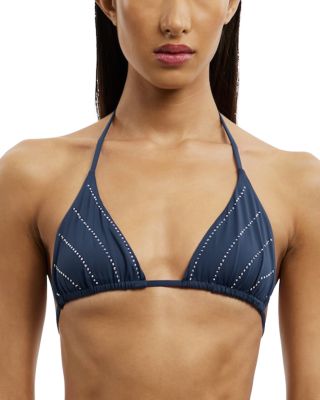 Zoya Embellished Tie Bikini Top