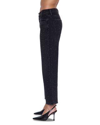 Lexi Mid Rise Embellished Jeans in Silver Screen