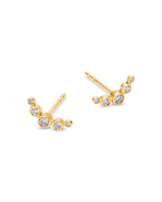 Bezel Diamond Earclimbers in 14K Yellow Gold, 0.15 tcw