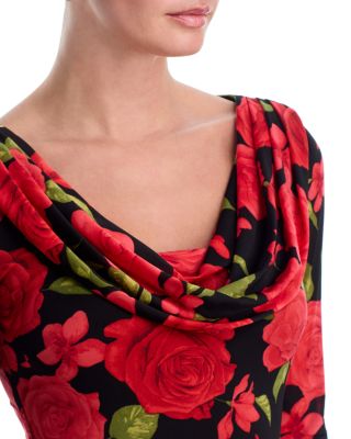 Rose Jersey Cowl Neck Midi Dress - Exclusive
