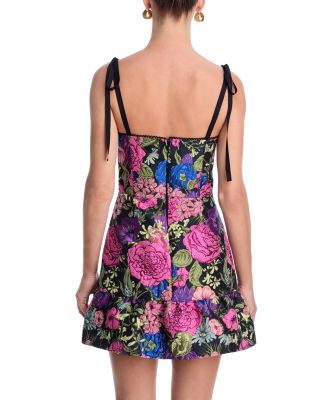 Floral Brocade Bustier Mini Dress - Exclusive