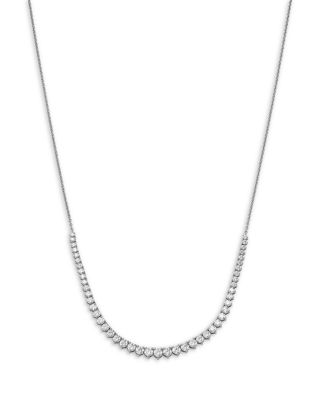 Graduated Diamond Necklace in 14K White Gold, 3.0 tcw