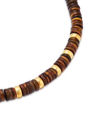 14K Yellow Gold Tiger's Eye Heishi Bead & Rondelle Bracelet