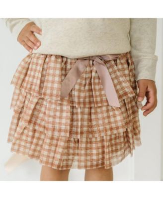 Girls' Gingham Printed Tulle Tiered Tutu - Baby, Little Kid, Big Kid