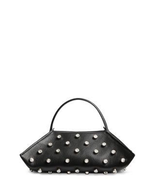 Origami Embellished Leather Baguette Bag