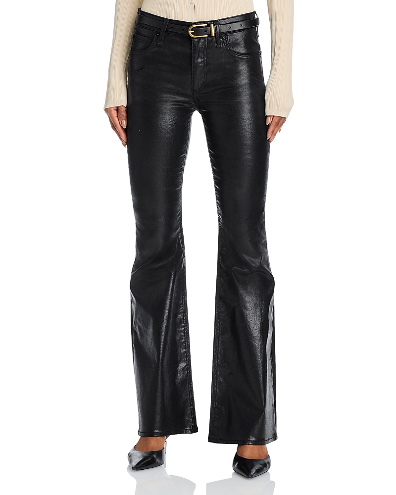 rag & bone Flexi Dahlia High Rise Full Flare Jeans in Black Coated