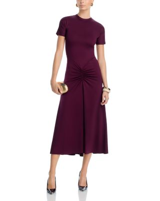 Gathered Waist Midi T-Shirt Dress