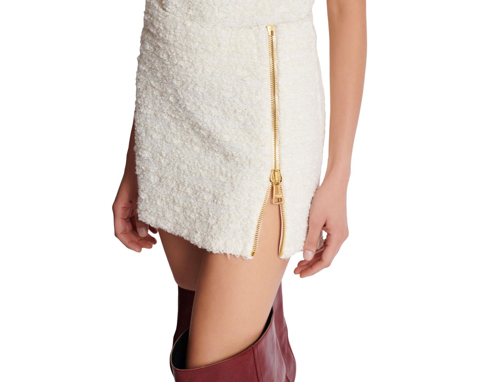 Short Zipped Tweed Skirt — Image 5
