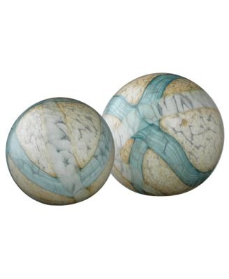 Cosmos Hand Blow Glass Orbs, Set of 2
