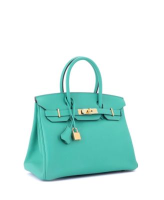  Birkin 30 Handbag Green Epsom with Gold Hardware