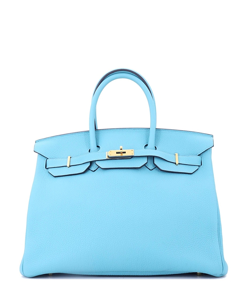 Click to view more detailed imagery on our partner's website Pre-owned Pre-owned Hermes Hermes Birkin 35 Handbag Blue Togo With Gold Hardware