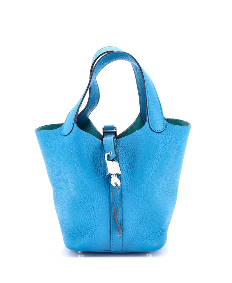 Click to view more detailed imagery on our partner's website Pre-owned Pre-owned Hermes Hermes Pm Picotin Lock Bag Clemence In Blue