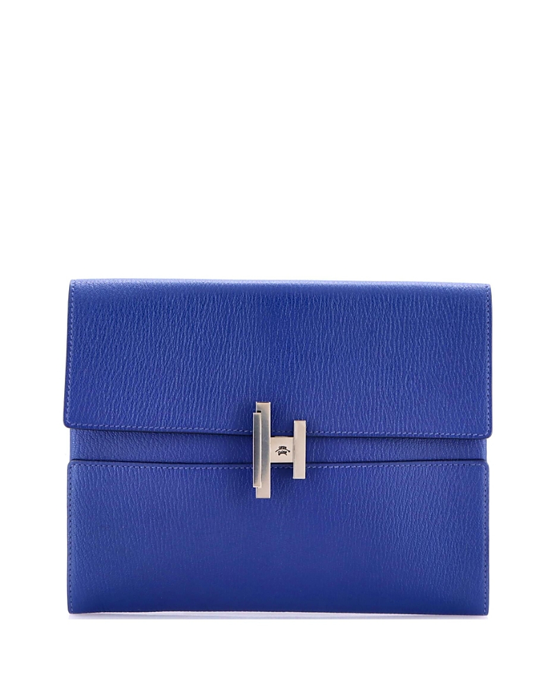 Pre-owned Pre-owned Hermes  Hermes Cinhetic Clutch Chevre Mysore In Blue