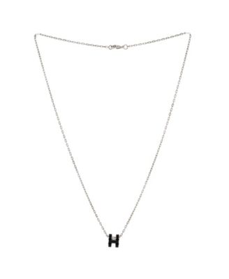  Mini Pop H Pendant Chain Necklace Metal and Enamel