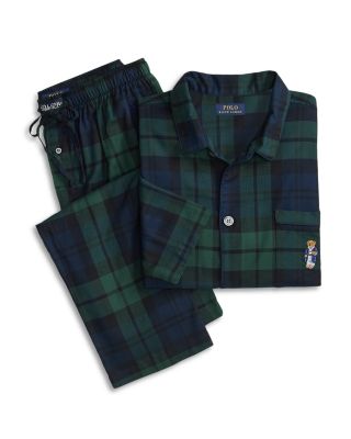 Morning Robe Bear Plaid Pajama Set