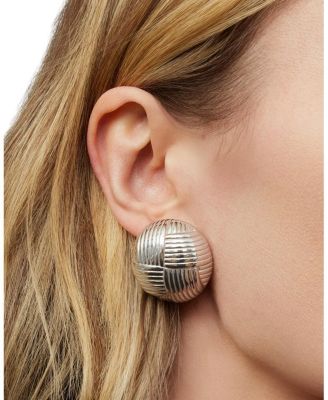  Sterling Silver Woven Button Earrings