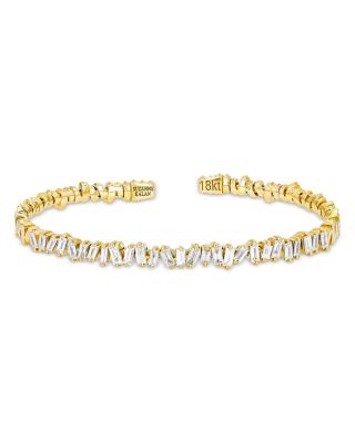 Suzanne Kalan Classic Diamond Bangle Bracelet in 18K Yellow Gold, 1.2 tcw
