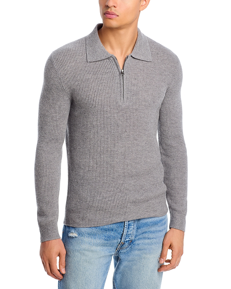 Rails Quarter Zip Wool Sweater In Gray