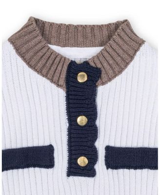 Girls&#39; Organic Mock Neck Henley Sweater Dress - Little Kid, Big Kid