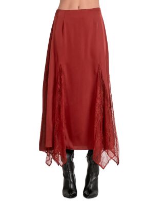 Lace Trim Midi Skirt