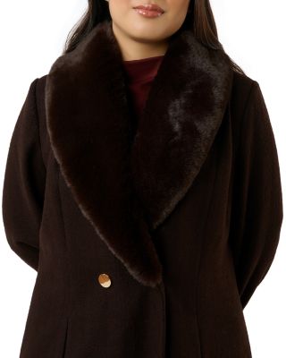 Alastair Faux Fur Trim Coat