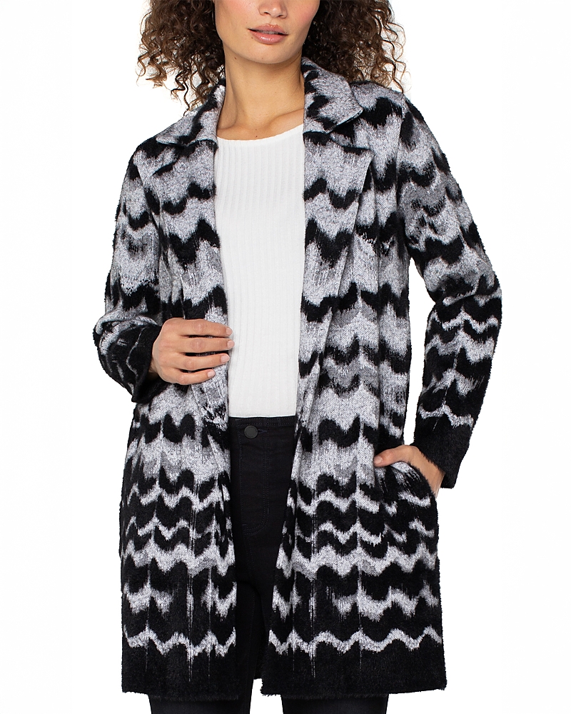 Liverpool Los Angeles Open Front Sweater Coat In Blue