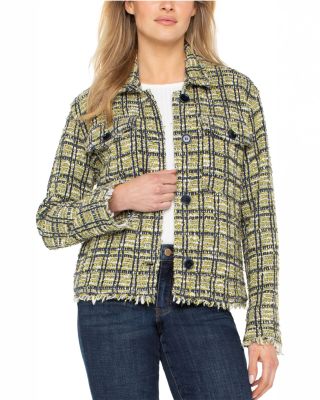 Plaid Boucl&eacute; Shirt Jacket