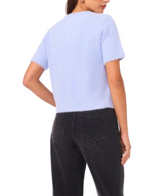 Eyelash Texture Short Sleeve Cardigan