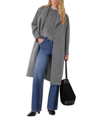 Long Belted Wool Coat 
