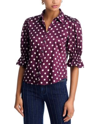 Camille Polka Dot Silk Blouse
