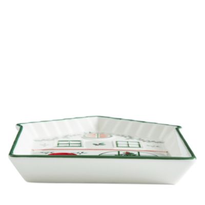 Christmas Tree Christmas Village Green Tidbit Tray