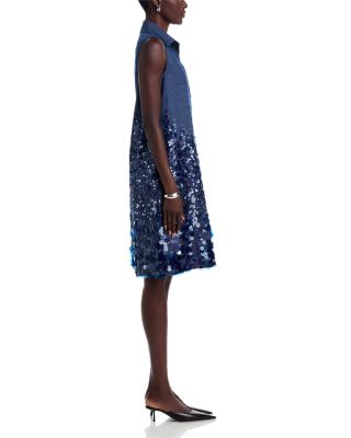 Denim Paillette Dress